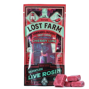 Kiva - LOST FARM CHEWS CHERRY LIME - GMO LIVE ROSIN